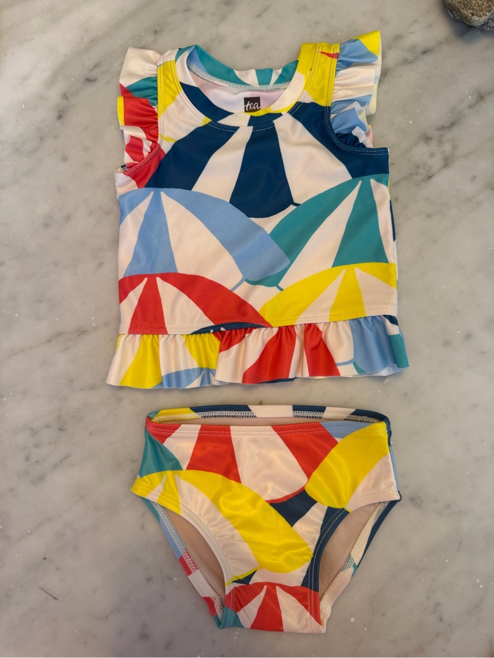 Tea Collection Beach Umbrellas Short Sleeve Swim Set 6-9M NWOT
